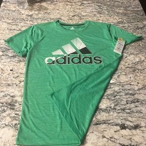Boys green adidas shirt LG 14/16
